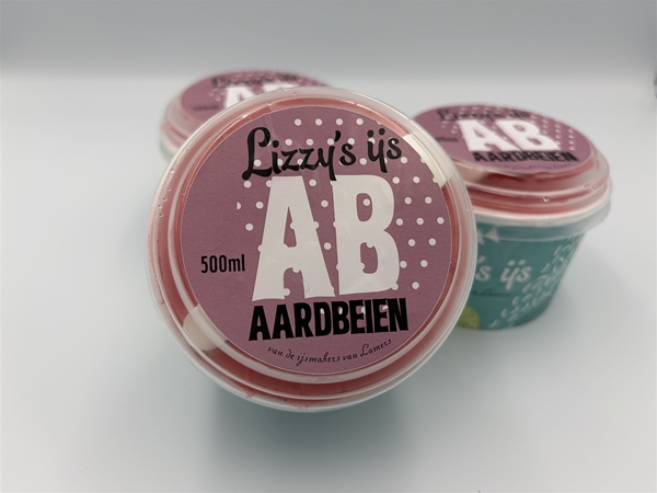 Lizzy's ijs bakje Aardbeien200 gram